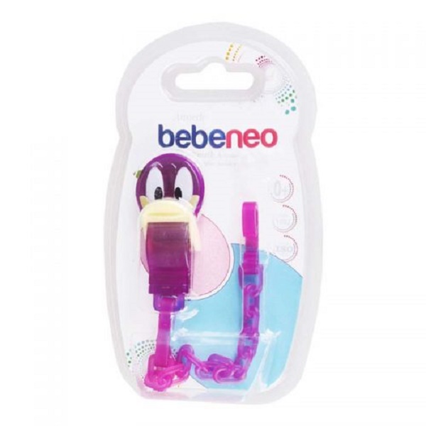 زنجیر پستانک طرح اردک بنفش ب ب نئو Bebeneo